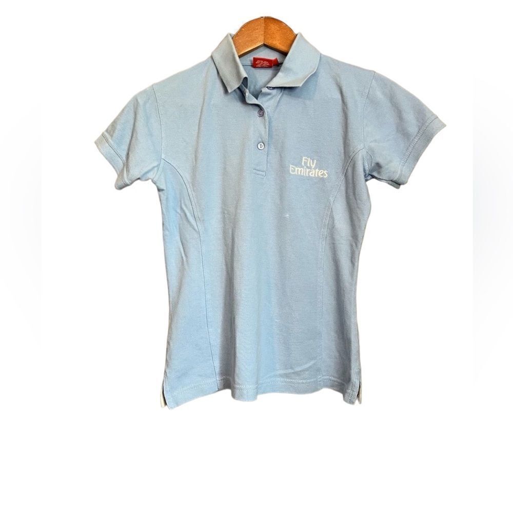 3‎ for 30! Fly emirates light blue polo shirt